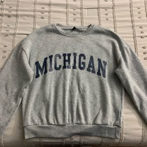 Medium Gray and Dark Blue Crewneck